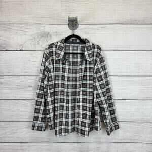 Lee Riders Plus Size Gray & Pink Fleece Soft Button Up Shacket Size 1X